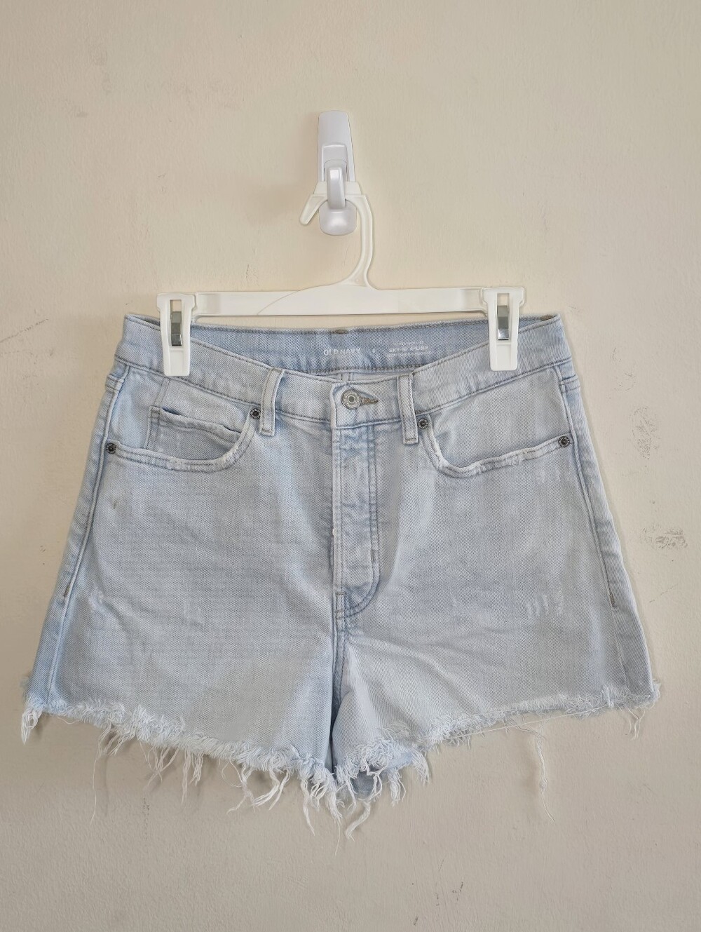 Old Navy Higher High Rise Ski Hi A-Line Denim Shorts Women's 8 Light Wash